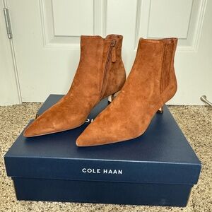 Cole Haan Women's Brown Suede Ankle Booties